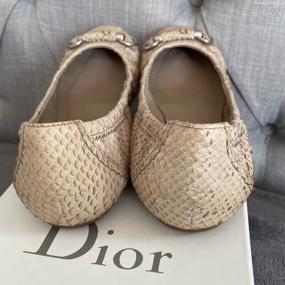 Christian Dior calf snake print Balleria flats - Picture 3 of 8